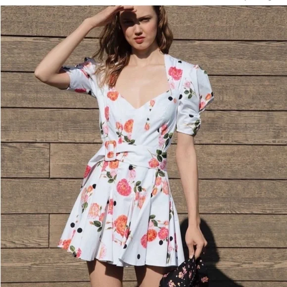 For Love & Lemons Belted Paloma Mini Dress - Picture 3 of 8